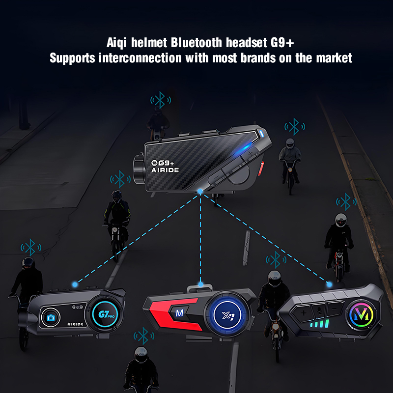 RUNSHO G9+ High-Definition Camera with Anti-Shake Motorcycle DVR, Intercom Bluetooth Helmet Headset, All-in-One System