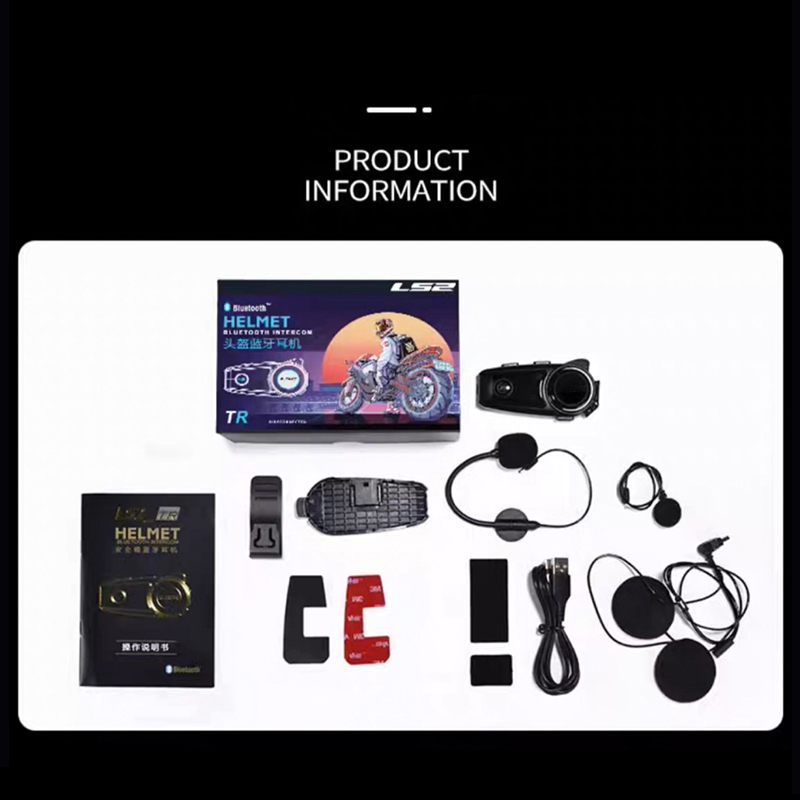 RUNSHO TR Motorcycle Bluetooth Intercom Helmet Headset, Support Line-Out To Walki-Talki Music Sharing Function, Suitable For All Kinds Of General Helmets
